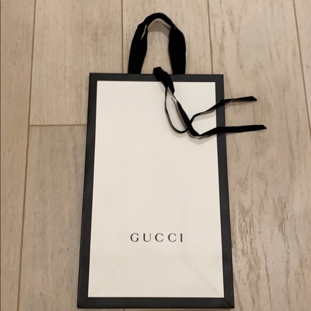 Gucci tall shoebox gift bag